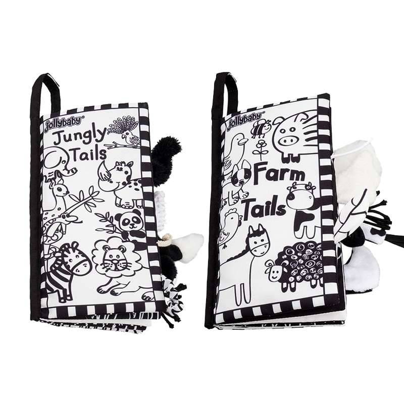 Black and White Soft Cloth Books for Babies Kids & Baby Nursery & Bath Black and White Soft Cloth Books for Babies Kids & Baby Nursery & Bath Type : Farm Tails|Jungly Tails