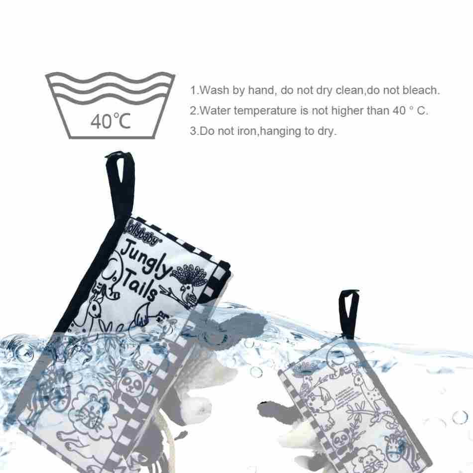 Black and White Soft Cloth Books for Babies Kids & Baby Nursery & Bath Black and White Soft Cloth Books for Babies Kids & Baby Nursery & Bath Type : Farm Tails|Jungly Tails