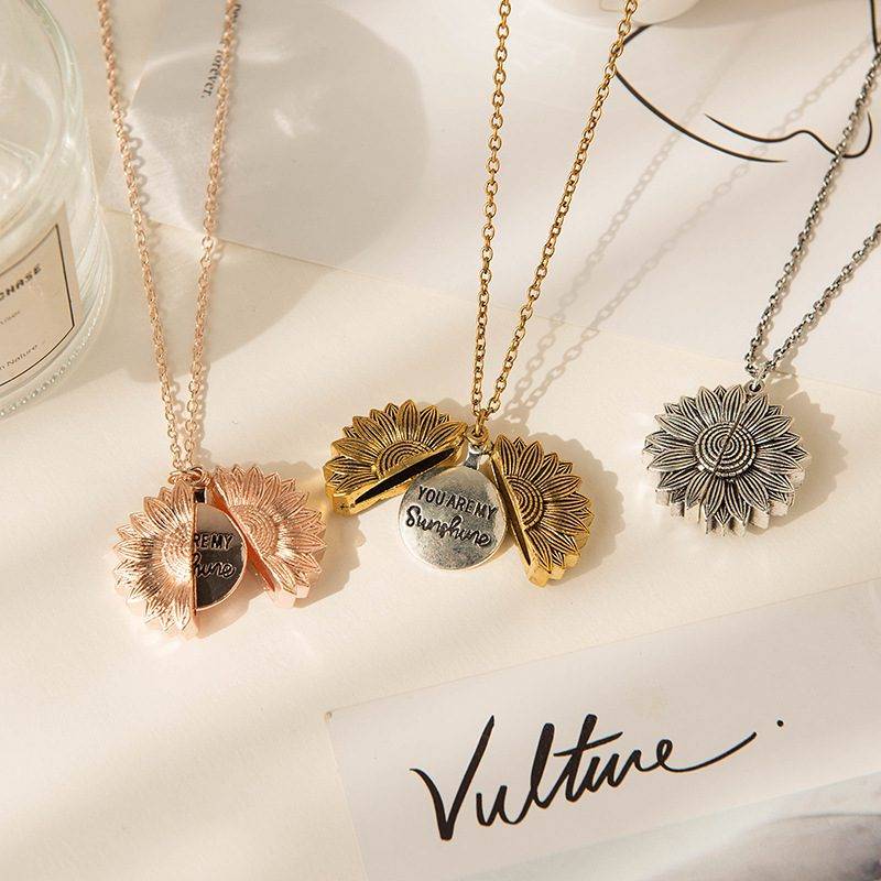 You Are My Sunshine Sunflower Pendant Necklace Accessories Jewelry You Are My Sunshine Sunflower Pendant Necklace Accessories Jewelry Ships from USA Color : Rose Gold|Gold|Silver