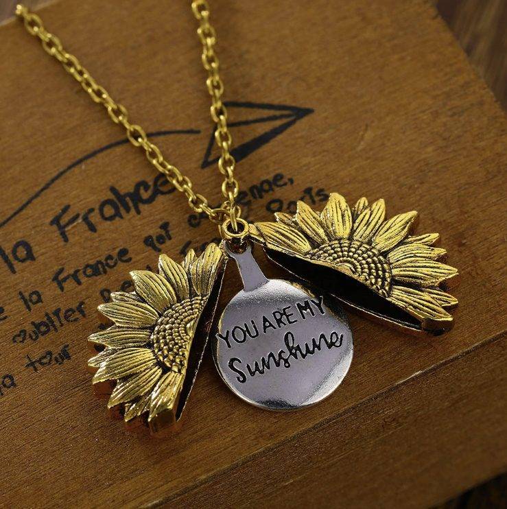 You Are My Sunshine Sunflower Pendant Necklace Accessories Jewelry You Are My Sunshine Sunflower Pendant Necklace Accessories Jewelry Ships from USA Color : Rose Gold|Gold|Silver