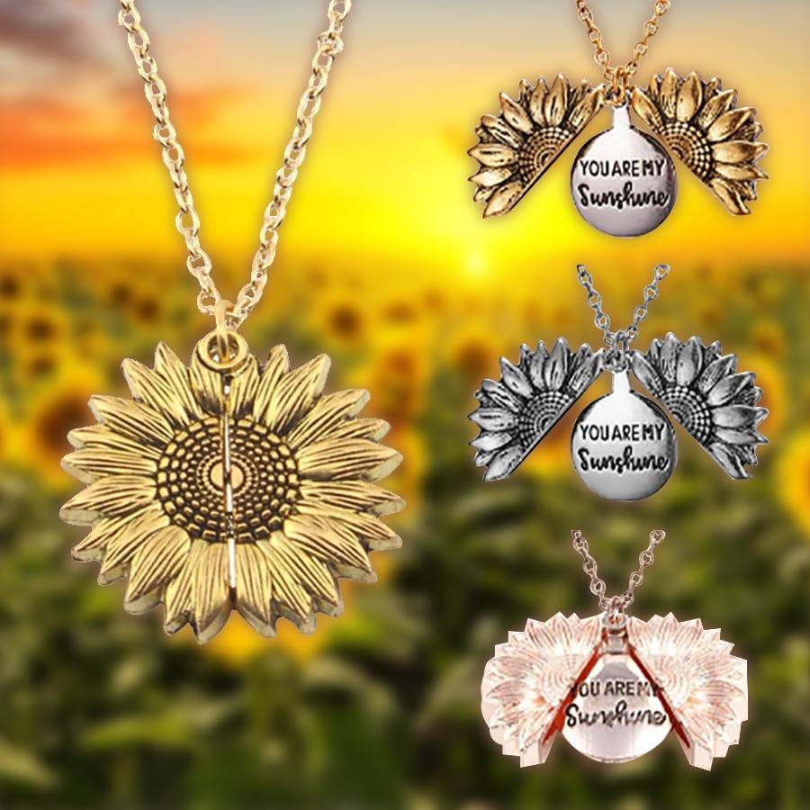 You Are My Sunshine Sunflower Pendant Necklace Accessories Jewelry You Are My Sunshine Sunflower Pendant Necklace Accessories Jewelry Ships from USA Color : Rose Gold|Gold|Silver
