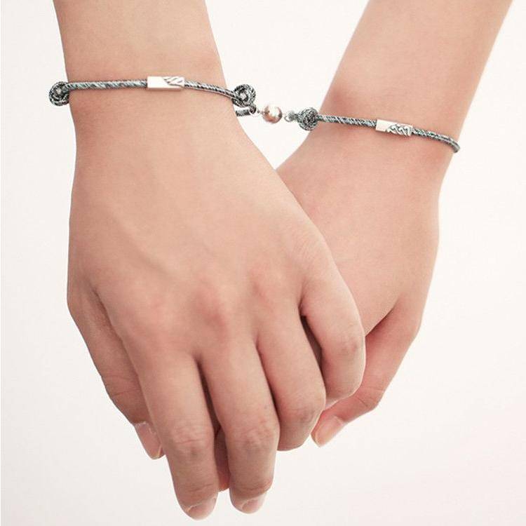 Magnetic Couple Bracelet Accessories Jewelry Magnetic Couple Bracelet Accessories Jewelry Ships from USA Color : Silver