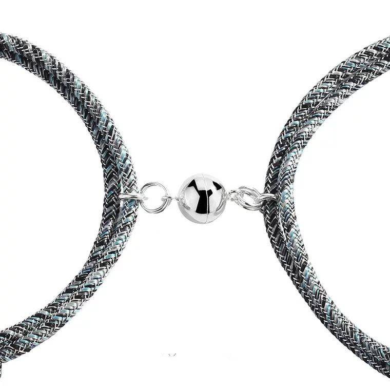Magnetic Couple Bracelet Accessories Jewelry Magnetic Couple Bracelet Accessories Jewelry Ships from USA Color : Silver