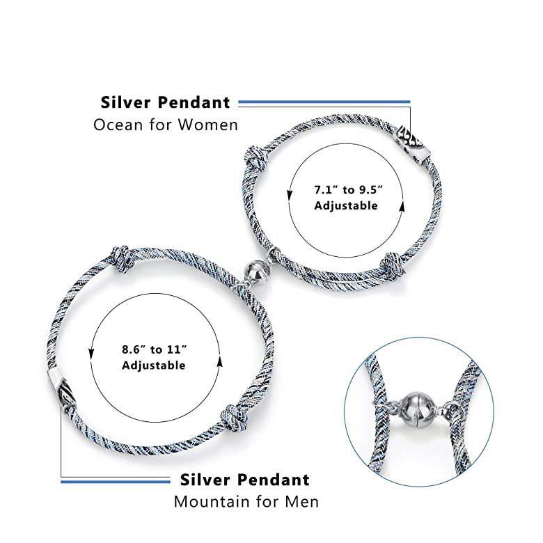 Magnetic Couple Bracelet Accessories Jewelry Magnetic Couple Bracelet Accessories Jewelry Ships from USA Color : Silver
