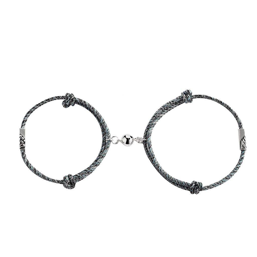 Magnetic Couple Bracelet Accessories Jewelry Magnetic Couple Bracelet Accessories Jewelry Ships from USA Color : Silver