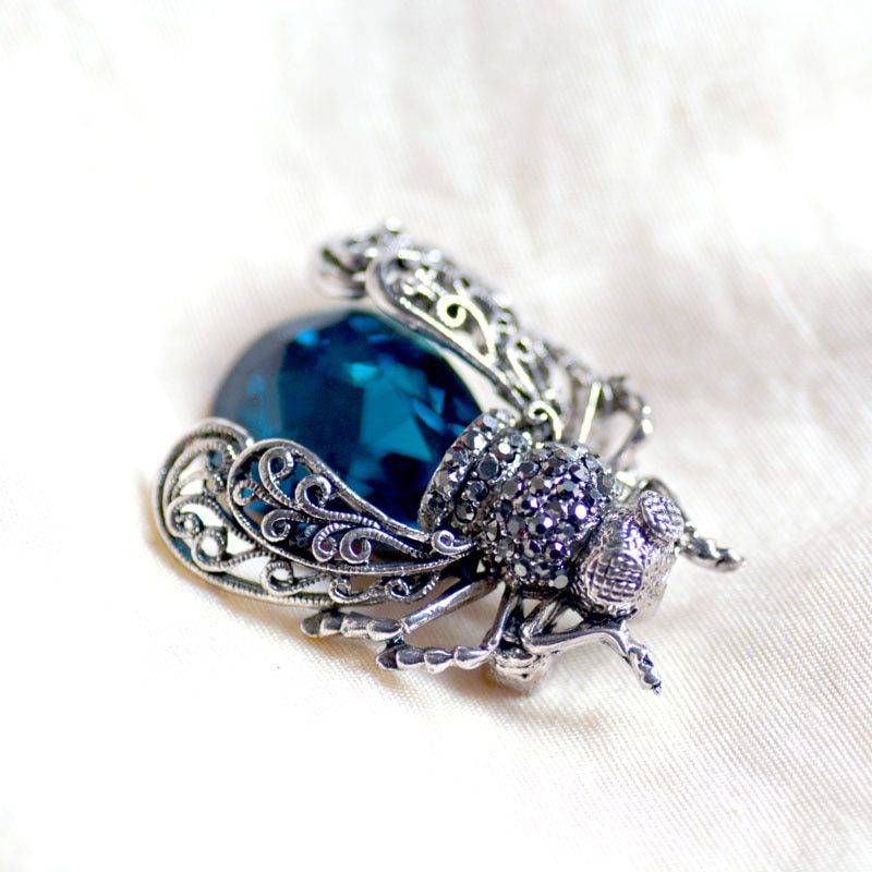 Crystal Insect Brooch Accessories Jewelry Crystal Insect Brooch Accessories Jewelry Ships from USA Color : Blue|Red|Purple
