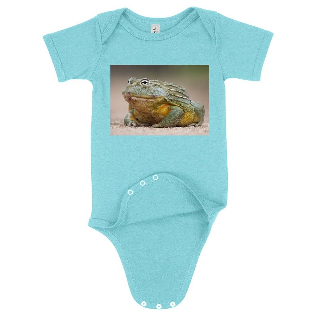 57422-ce76a5.jpeg Baby Bullfrog Onesie - Bullfrog Clothing Baby Clothing Kids & Baby Color : Peach Triblend|Mauve Triblend|Ice Blue Triblend