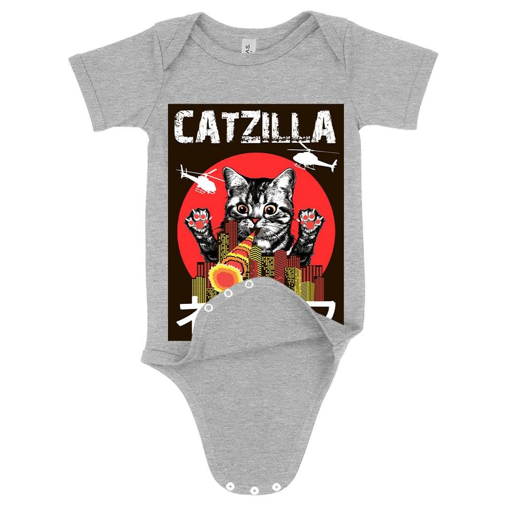 57438-2b9834.jpeg Baby Catzilla Onesie - Japanese Vintage Onesie Baby Clothing Kids & Baby Color : Peach Triblend|Ice Blue Triblend|Gray Triblend