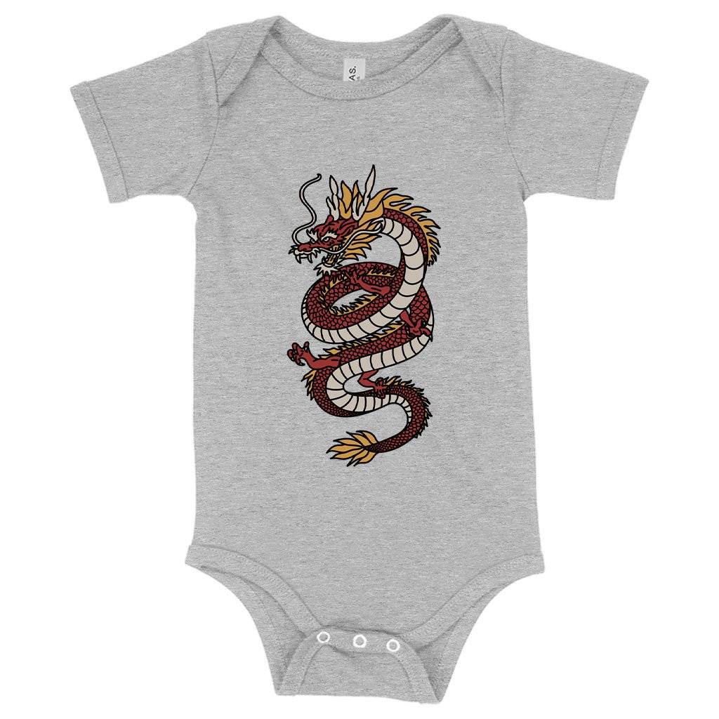 57445-b814d3.jpeg Baby Chinese Dragon Onesie - Dragon Onesie Design Baby Clothing Kids & Baby Color : Peach Triblend|Ice Blue Triblend|Gray Triblend