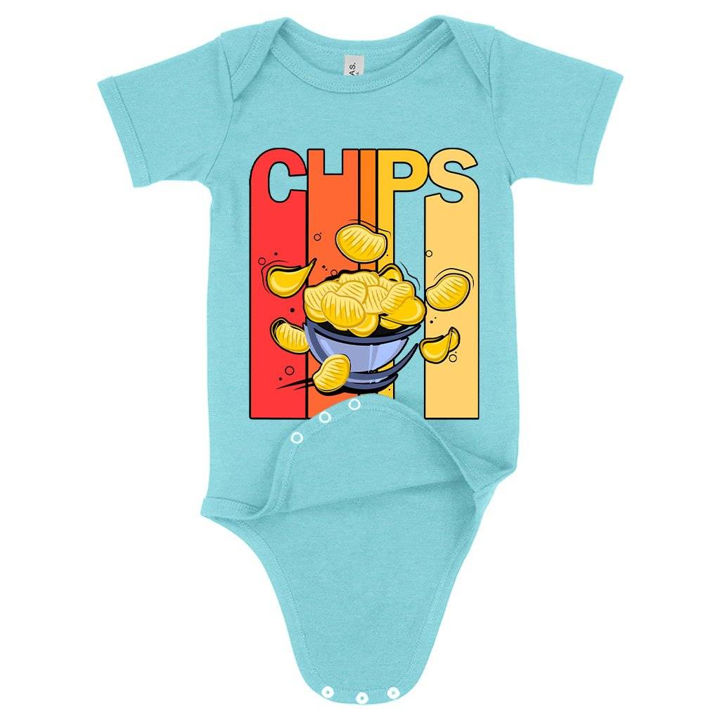 57446-189846.jpeg Baby Chips Onesie - Vintage Onesie Baby Clothing Kids & Baby Color : Gray Triblend|Peach Triblend|Ice Blue Triblend