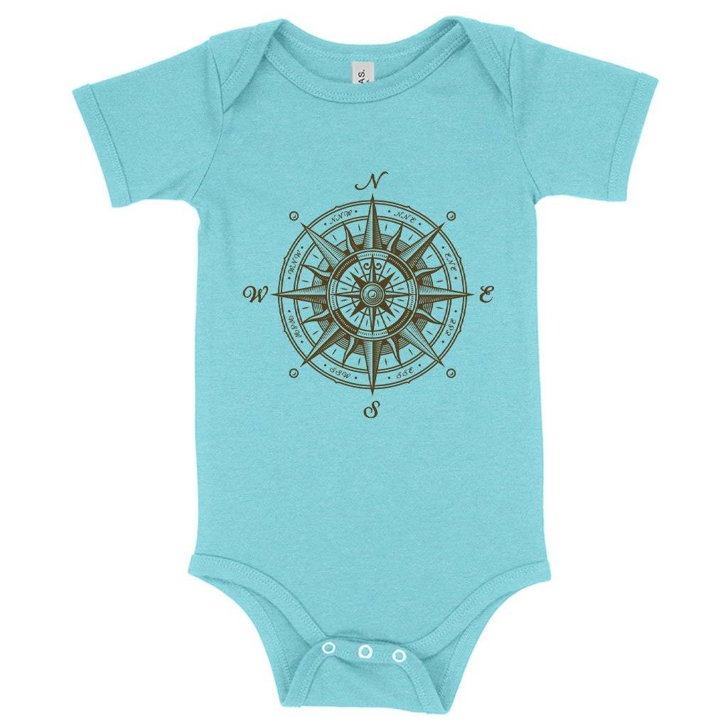 57678-437e9a.jpeg Baby Compass Graphic Onesie Baby Clothing Kids & Baby Color : Peach Triblend|Ice Blue Triblend|Gray Triblend
