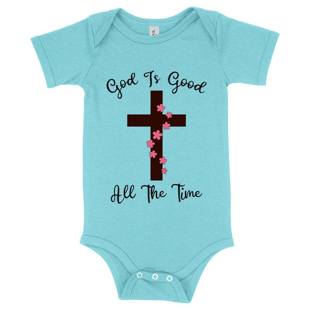 57682-610ee9.jpeg Baby God Is Good Onesie - Christian Message Onesies Baby Clothing Kids & Baby Color : Mauve Triblend|Peach Triblend|Ice Blue Triblend
