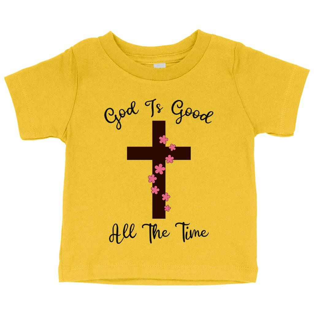 57683-35a87d.jpeg Baby God Is Good T-Shirt - Christian Message T-Shirts Baby Clothing Kids & Baby Color : White|Navy|Yellow
