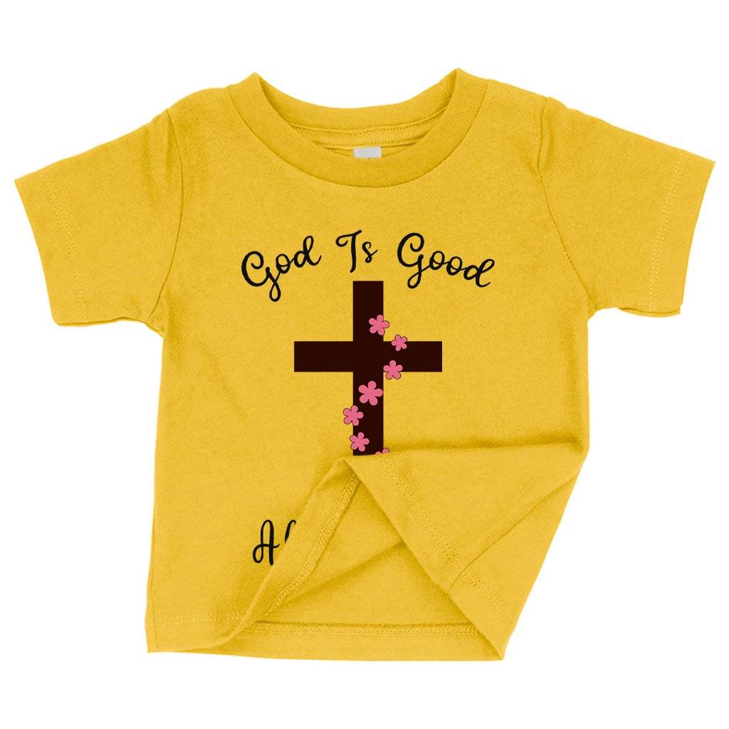 57683-e765de.jpeg Baby God Is Good T-Shirt - Christian Message T-Shirts Baby Clothing Kids & Baby Color : White|Navy|Yellow