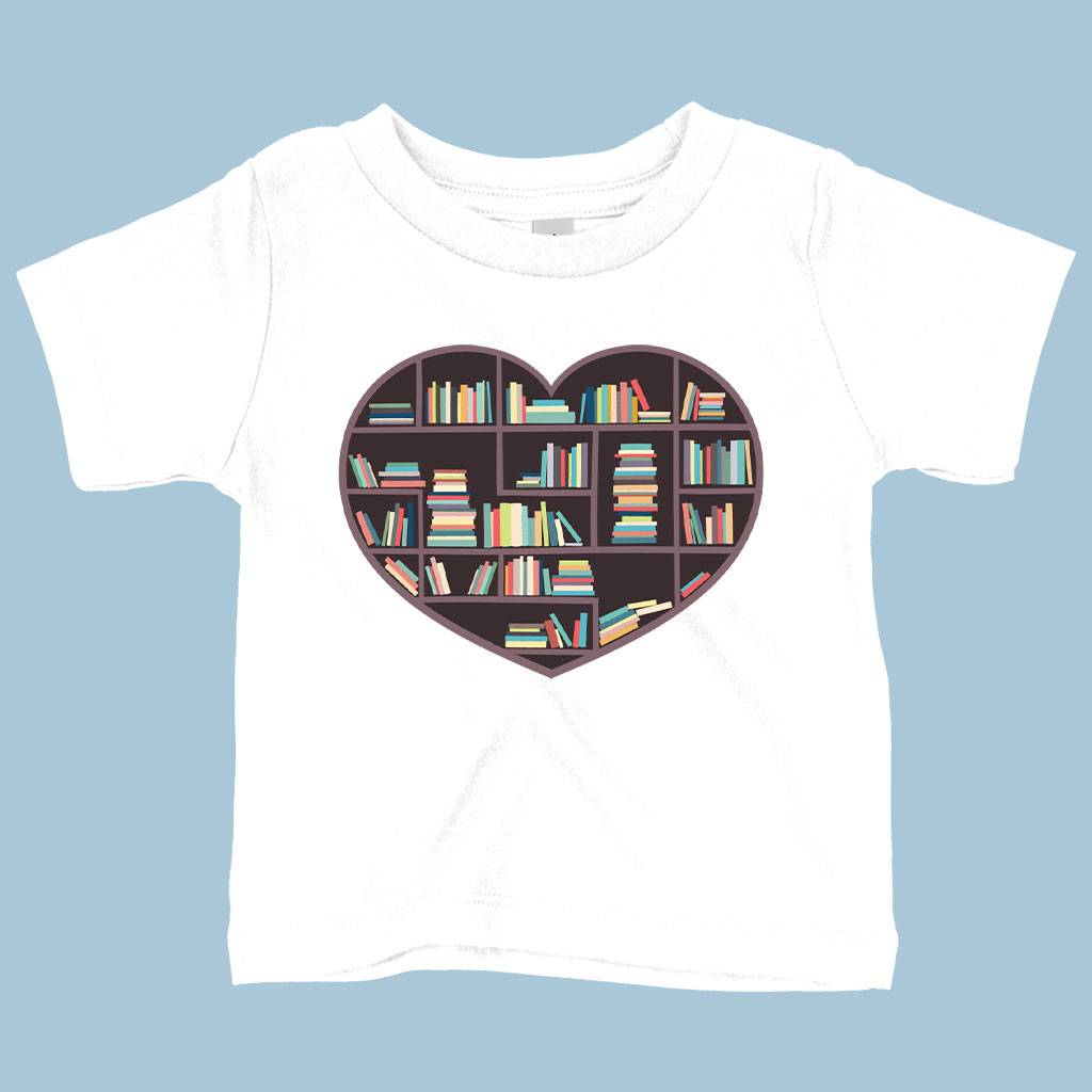 57687-b369a0.jpeg Baby I Heart Books T-Shirt - Bookish T-Shirts Baby Clothing Kids & Baby Color : White|Yellow|Navy