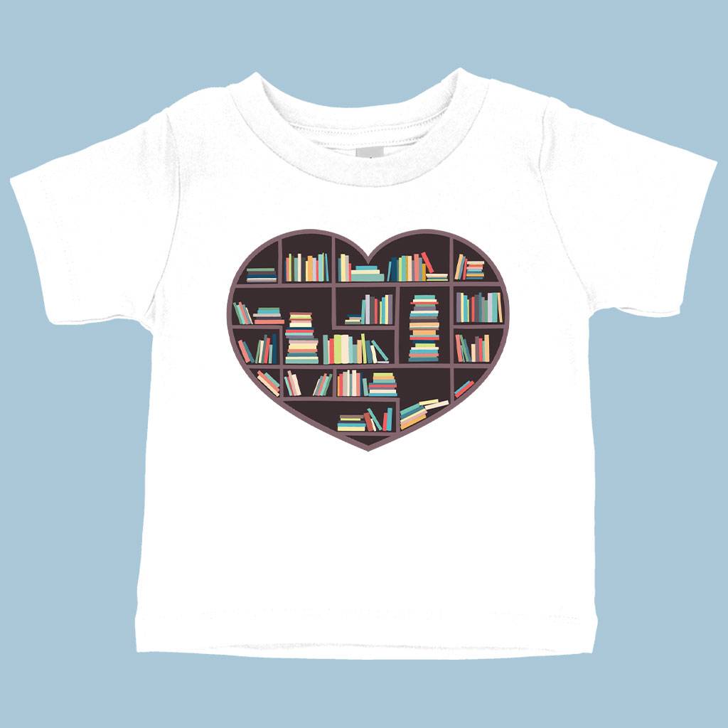 57687-c3ee05.jpeg Baby I Heart Books T-Shirt - Bookish T-Shirts Baby Clothing Kids & Baby Color : White|Yellow|Navy