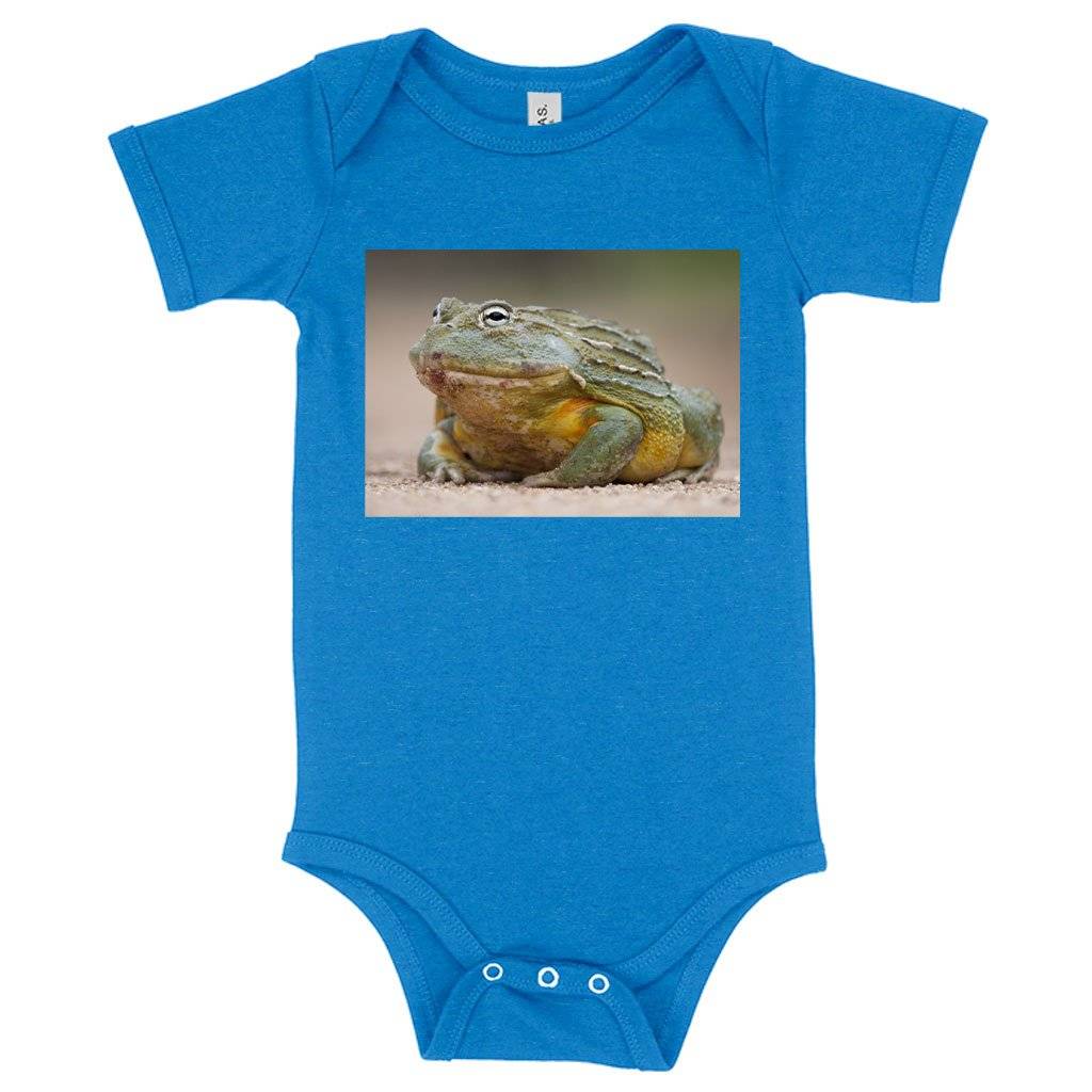 57688-a1fc81.jpeg Baby Jersey Bullfrog Onesie - Bullfrog Clothing Baby Clothing Kids & Baby Color : Asphalt|Heather Columbia Blue|White