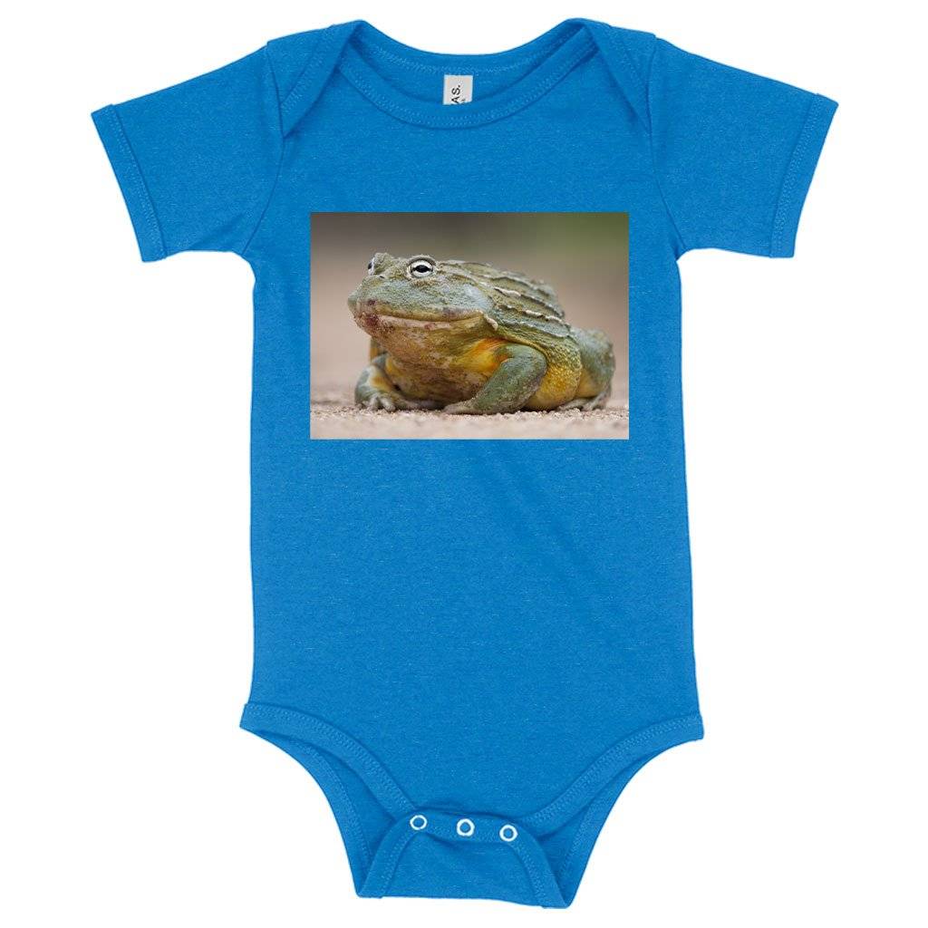 57688-db3d7e.jpeg Baby Jersey Bullfrog Onesie - Bullfrog Clothing Baby Clothing Kids & Baby Color : Asphalt|Heather Columbia Blue|White