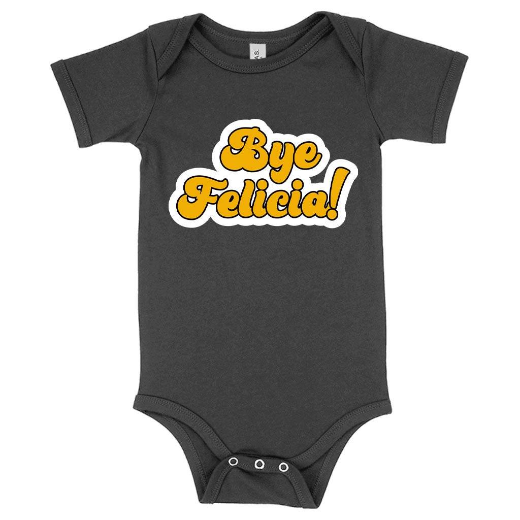 57689-a61038.jpeg Baby Jersey Bye Felicia Onesie - Bye Felicia Merchandise Baby Clothing Kids & Baby Color : Asphalt|Heather Columbia Blue|Pink