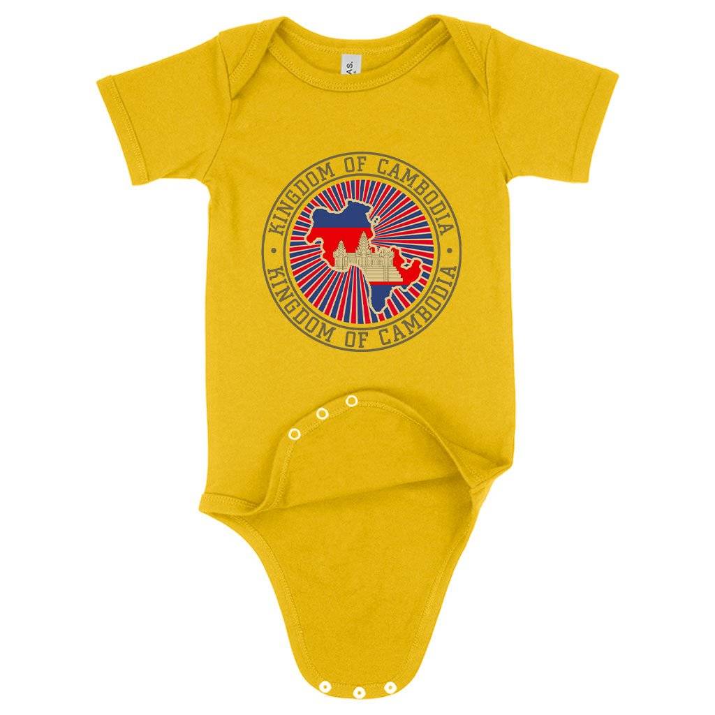 57691-74ae7e.jpeg Baby Jersey Cambodia Onesie - Vintage Onesies Baby Clothing Kids & Baby Color : Heather Dust|Heather Columbia Blue|Yellow