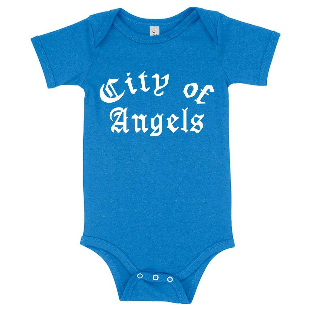 57925-c4e4d2.jpeg Baby Jersey City of Angels Onesie - Graphic Onesie Baby Clothing Kids & Baby Color : Asphalt|Heather Columbia Blue|White