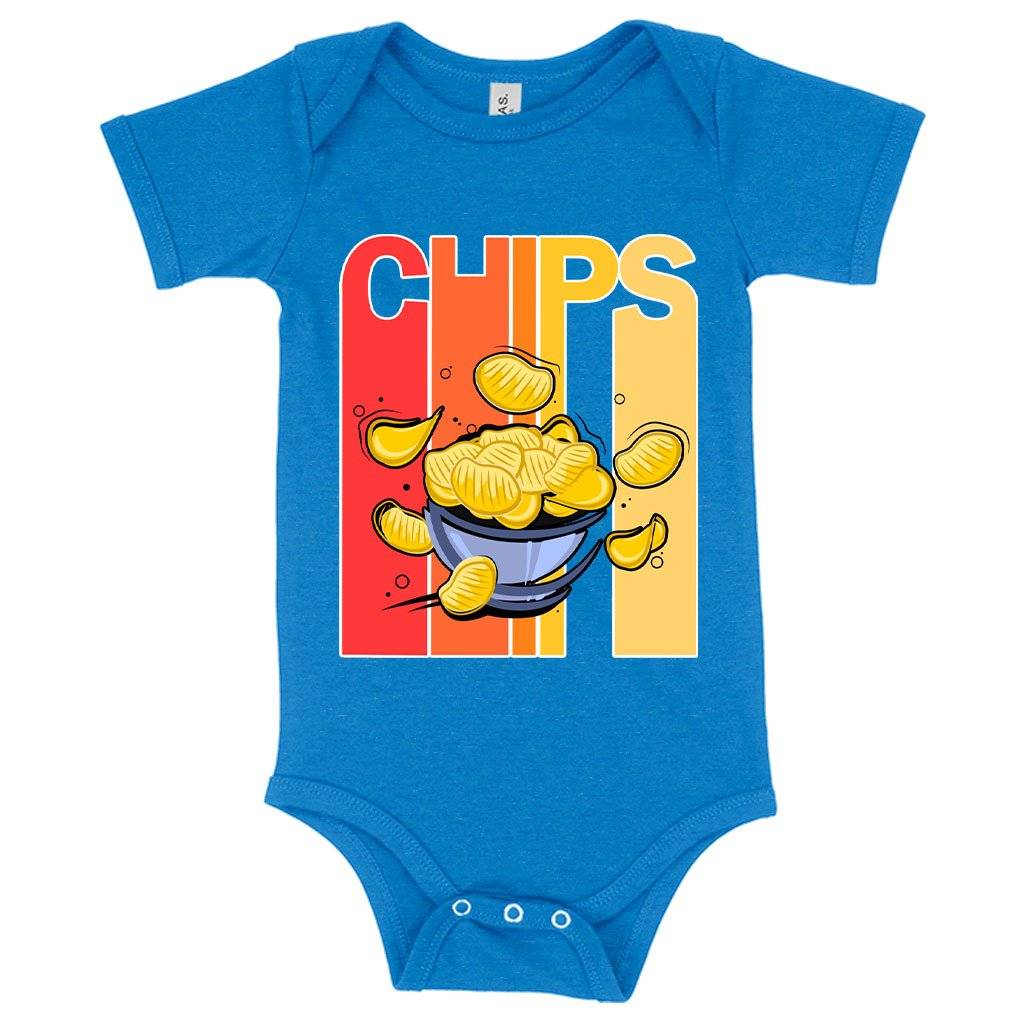 57926-c869e3.jpeg Baby Jersey Chips Onesie - Vintage Onesie Baby Clothing Kids & Baby Color : White|Heather Columbia Blue|Asphalt