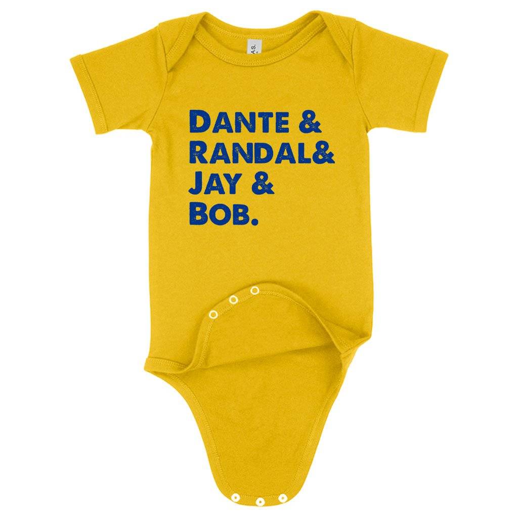 57928-61198d.jpeg Baby Jersey Dante Randal Jay Bob Onesie - Clerks Onesie Baby Clothing Kids & Baby Color : Yellow|Heather Columbia Blue|Heather Dust