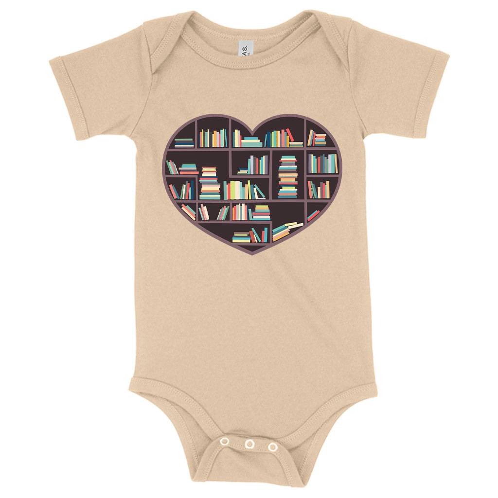 57933-9646fe.jpeg Baby Jersey I Heart Books Onesie - Bookish Onesies Baby Clothing Kids & Baby Color : Heather Dust|Yellow|White