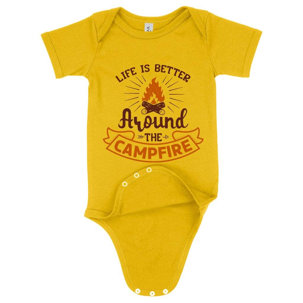 57934-c37dbc.jpeg Baby Jersey Life Is Better Onesie - Camp Fire Onesie Baby Clothing Kids & Baby Color : Yellow|Pink|Heather Dust
