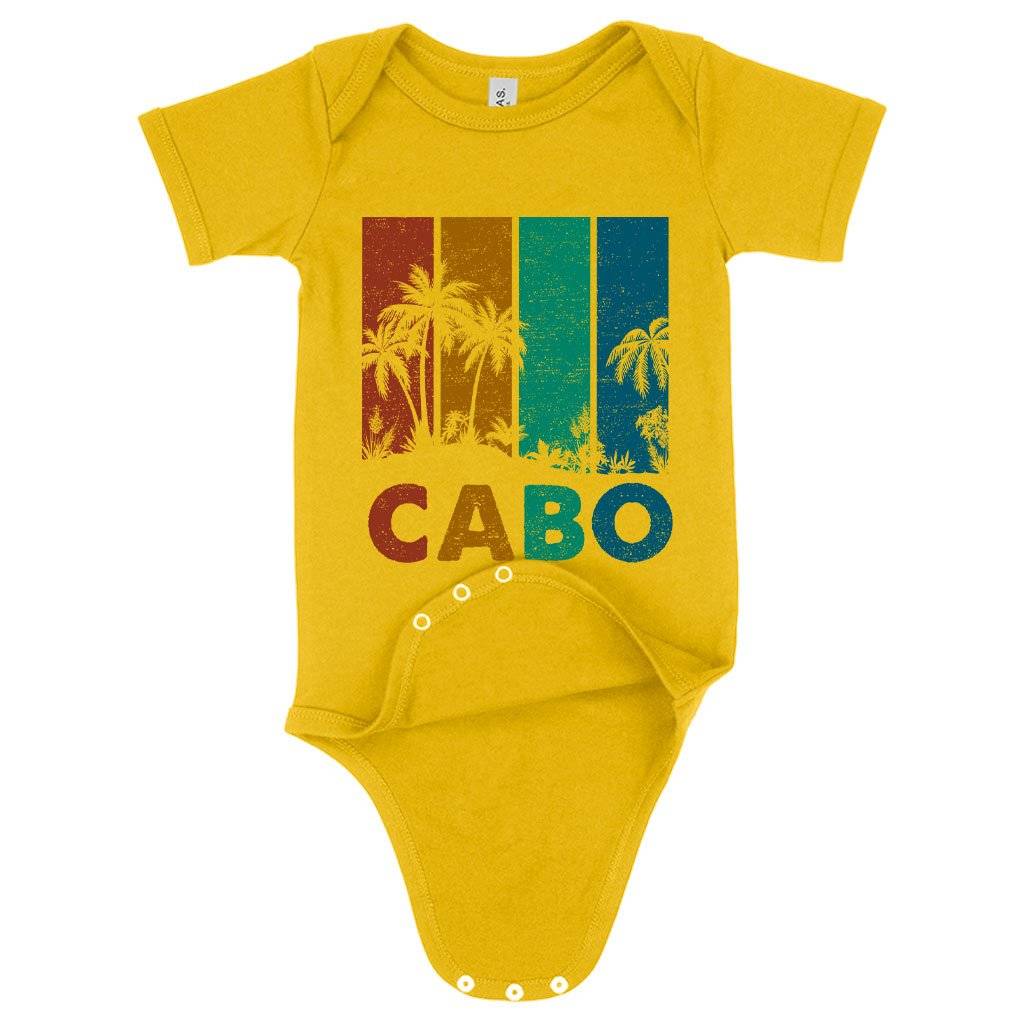 57935-1b3d90.jpeg Baby Jersey Retro Cabo Onesie - Cabo San Lucas Onesies Baby Clothing Kids & Baby Color : Heather Dust|Heather Columbia Blue|Yellow