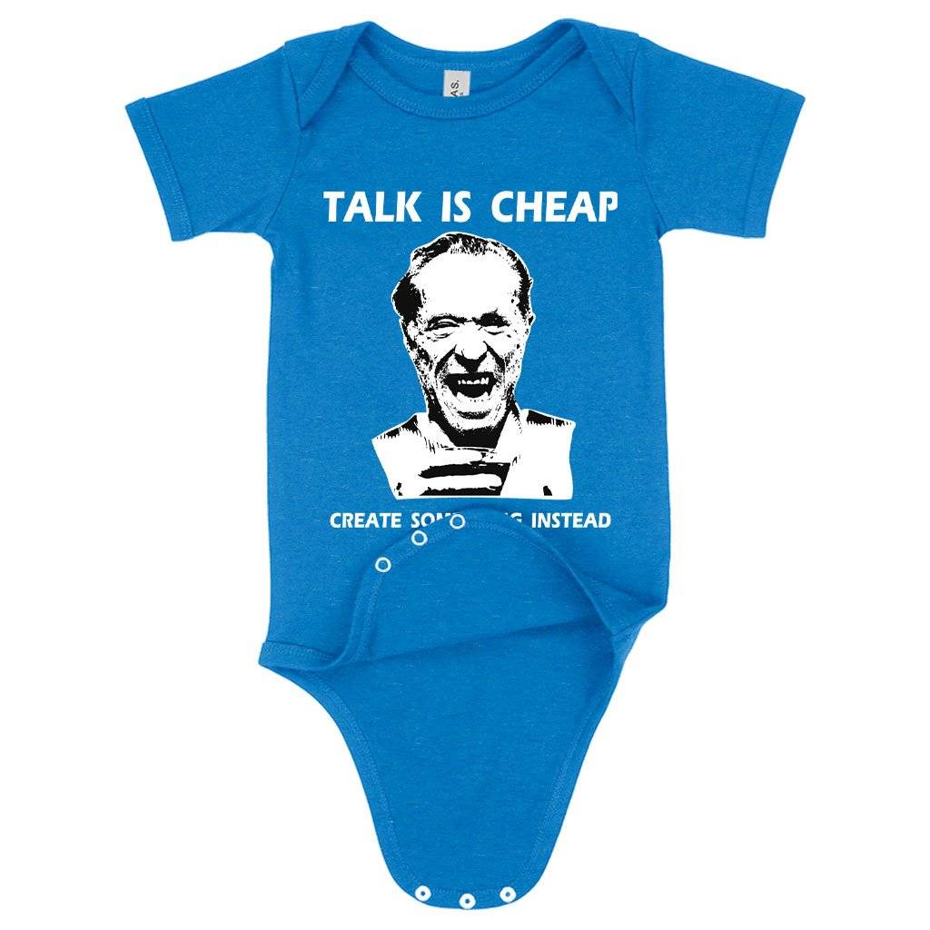 57936-77b965.jpeg Baby Jersey Talk Is Cheap Onesie - Charles Bukowski Onesie Baby Clothing Kids & Baby Color : White|Heather Columbia Blue|Asphalt