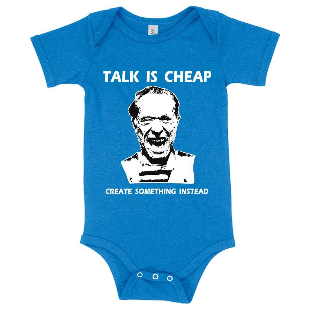 57936-9c380d.jpeg Baby Jersey Talk Is Cheap Onesie - Charles Bukowski Onesie Baby Clothing Kids & Baby Color : White|Heather Columbia Blue|Asphalt