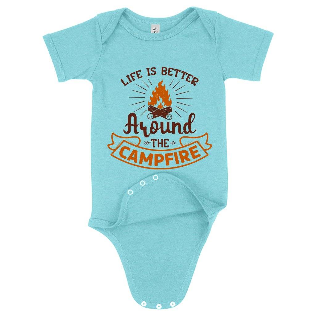 57937-2a8c67.jpeg Baby Life Is Better Onesie - Camp Fire Onesie Baby Clothing Kids & Baby Color : Gray Triblend|Peach Triblend|Ice Blue Triblend