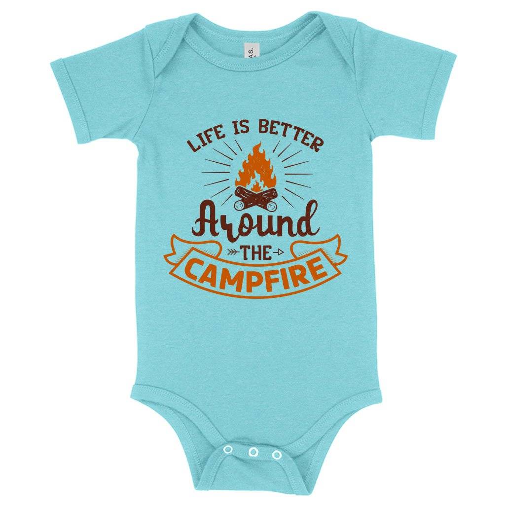 57937-a9f746.jpeg Baby Life Is Better Onesie - Camp Fire Onesie Baby Clothing Kids & Baby Color : Gray Triblend|Peach Triblend|Ice Blue Triblend