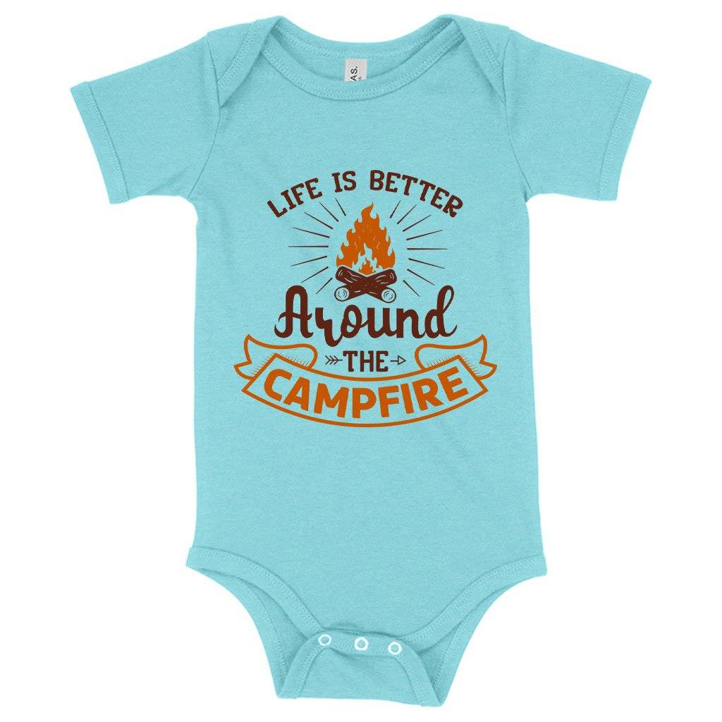 57937-d85d66.jpeg Baby Life Is Better Onesie - Camp Fire Onesie Baby Clothing Kids & Baby Color : Gray Triblend|Peach Triblend|Ice Blue Triblend