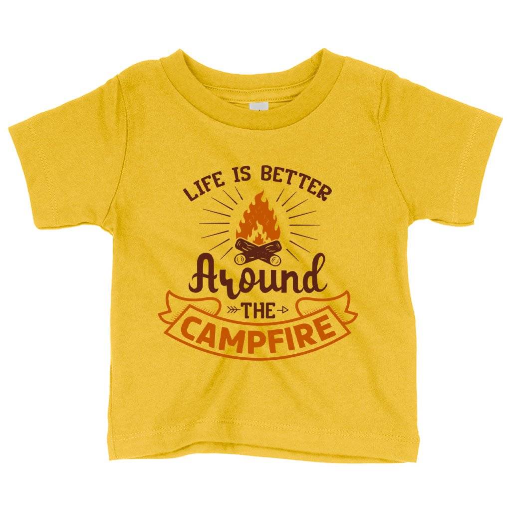 57938-17ed2a.jpeg Baby Life Is Better T-Shirt - Camp Fire T-Shirt Baby Clothing Kids & Baby Color : Heather Columbia Blue|Yellow|Navy