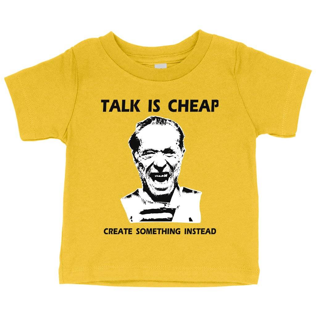 57942-1062ea.jpeg Baby Talk Is Cheap T-Shirt - Charles Bukowski T-Shirt Baby Clothing Kids & Baby Color : White|Yellow|Navy
