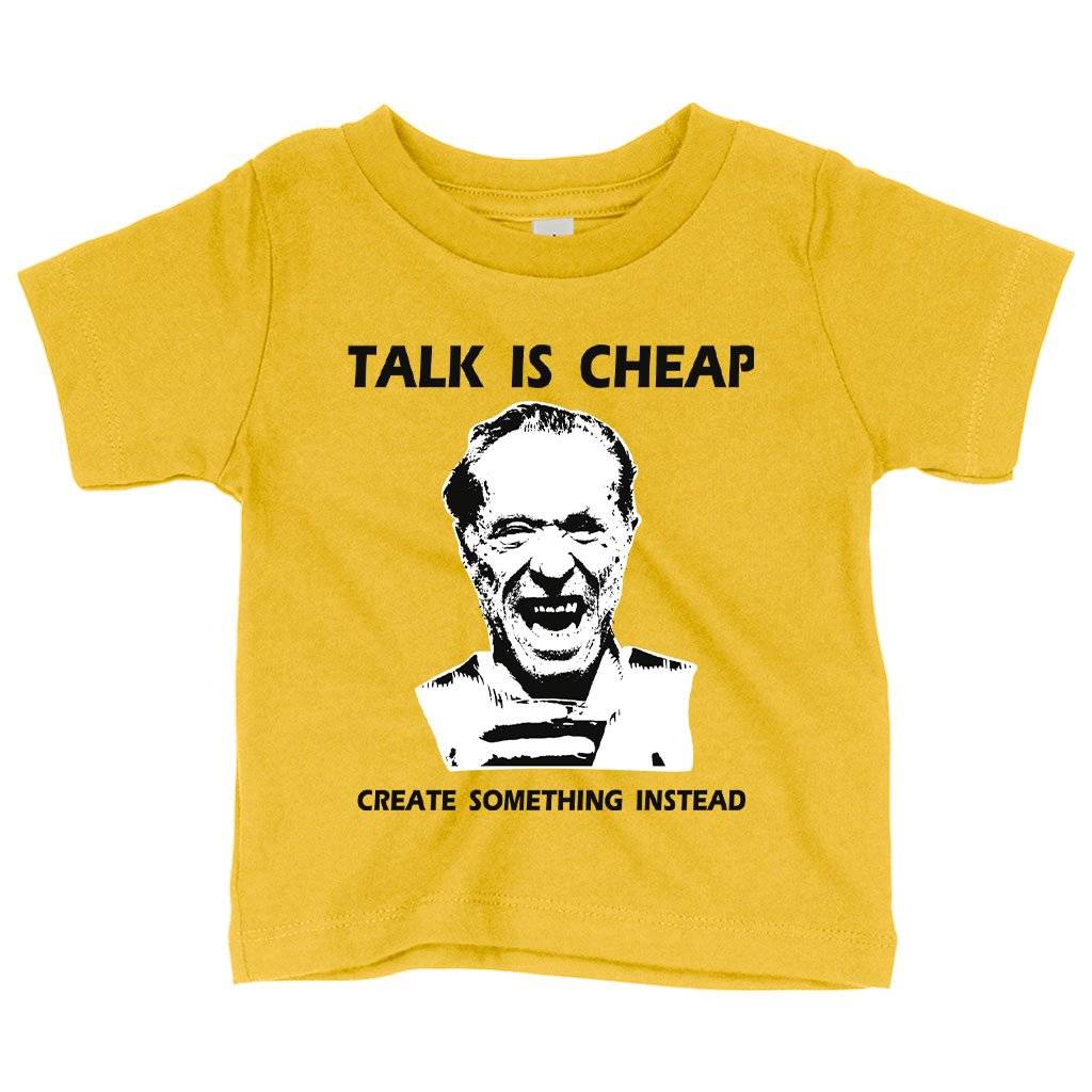 57942-f0ad4b.jpeg Baby Talk Is Cheap T-Shirt - Charles Bukowski T-Shirt Baby Clothing Kids & Baby Color : White|Yellow|Navy