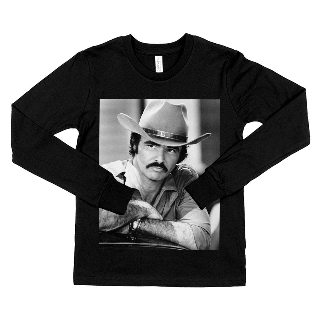 58143-dcd97e.jpeg Kids' Burt Reynolds Long Sleeve T-Shirt - Vintage T-Shirts Kids & Baby Kids' Clothing Color : White|True Royal Blue|Black