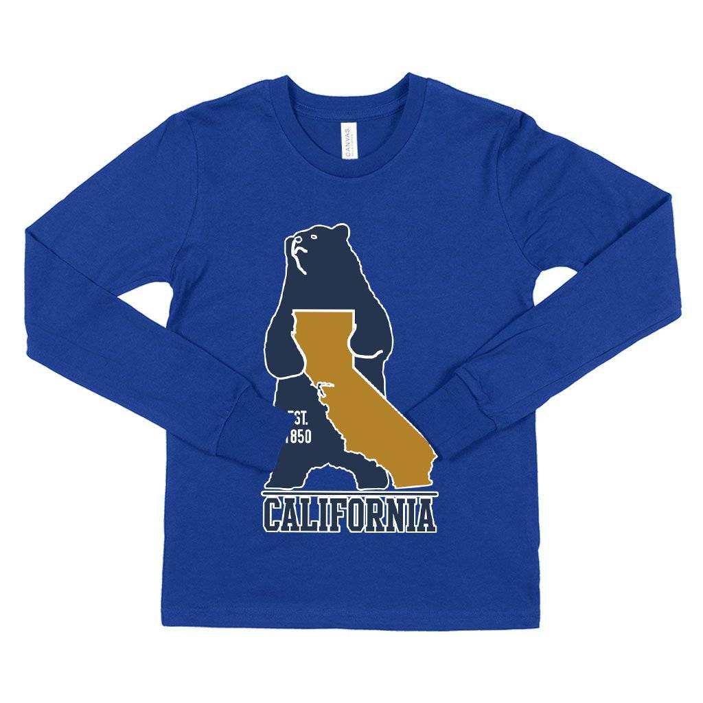 58153-84cad1.jpeg Kids' California Bear Long Sleeve T-Shirt - California Vintage T-Shirt Kids & Baby Kids' Clothing Color : True Royal Blue|Gray Triblend|White