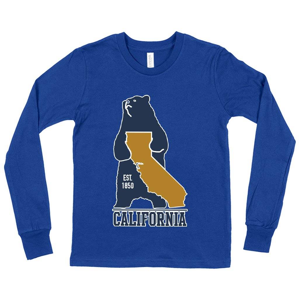 58153-d48599.jpeg Kids' California Bear Long Sleeve T-Shirt - California Vintage T-Shirt Kids & Baby Kids' Clothing Color : True Royal Blue|Gray Triblend|White