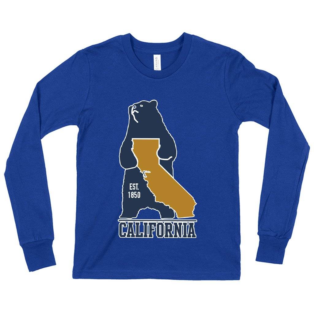 58153-d8283a.jpeg Kids' California Bear Long Sleeve T-Shirt - California Vintage T-Shirt Kids & Baby Kids' Clothing Color : True Royal Blue|Gray Triblend|White