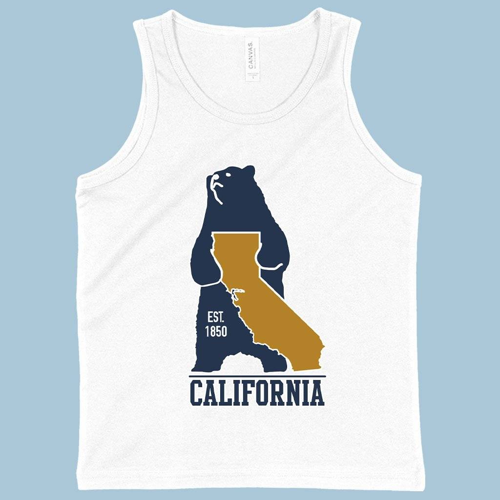 58155-08175a.jpeg Kids' California Bear Tank - California Vintage Tank Kids & Baby Kids' Clothing Color : Athletic Heather|Neon Blue|White
