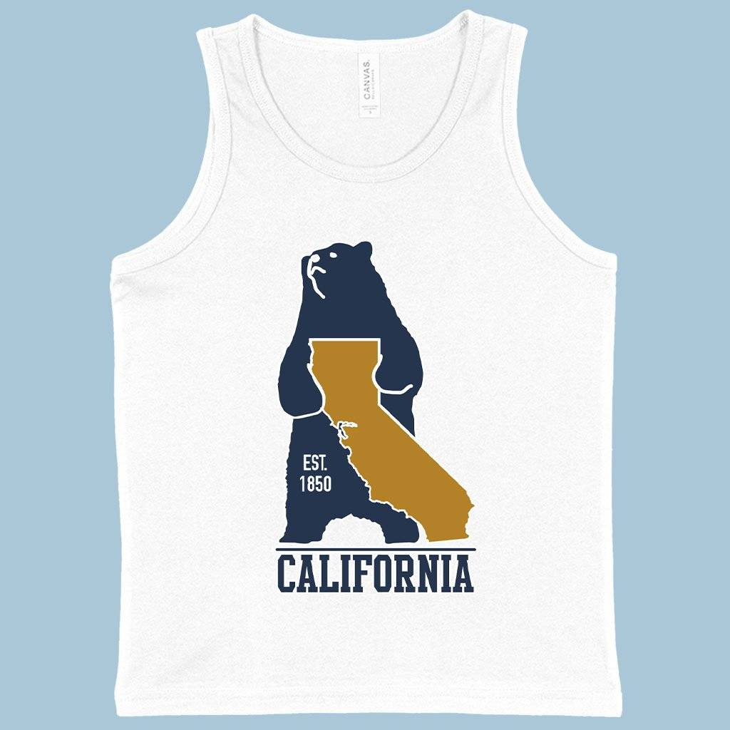 58155-5caa9f.jpeg Kids' California Bear Tank - California Vintage Tank Kids & Baby Kids' Clothing Color : Athletic Heather|Neon Blue|White