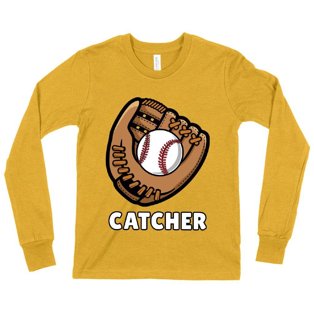 58159-97f538.jpeg Kids' Catcher Long Sleeve T-Shirt - Baseball T-Shirts Kids & Baby Kids' Clothing Color : True Royal Blue|Heather Yellow Gold|Gray Triblend