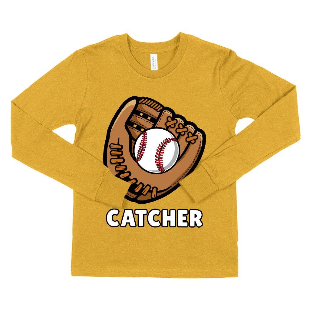 58159-ce8e6a.jpeg Kids' Catcher Long Sleeve T-Shirt - Baseball T-Shirts Kids & Baby Kids' Clothing Color : True Royal Blue|Heather Yellow Gold|Gray Triblend