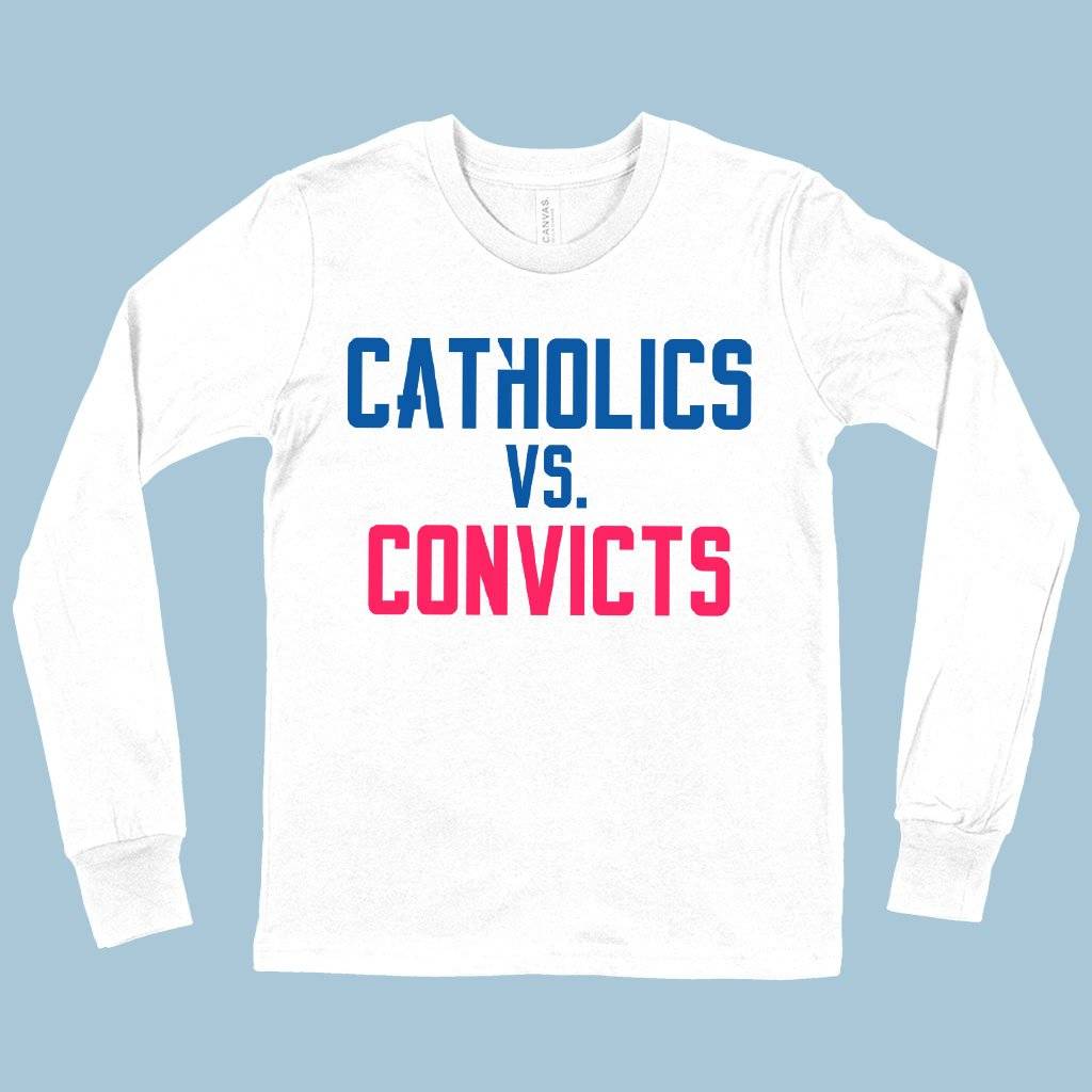 58163-9aab37.jpeg Kids' Catholics vs Convicts Long Sleeve T-Shirt - Football T-Shirts Kids & Baby Kids' Clothing Color : White|True Royal Blue|Black