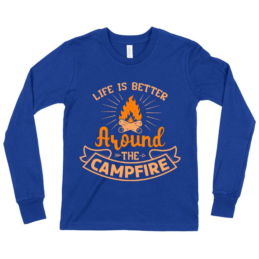 58391-2a1146.jpeg Kids' Life Is Better Long Sleeve T-Shirt - Camp Fire T-Shirt Kids & Baby Kids' Clothing Color : White|Heather Yellow Gold|True Royal Blue
