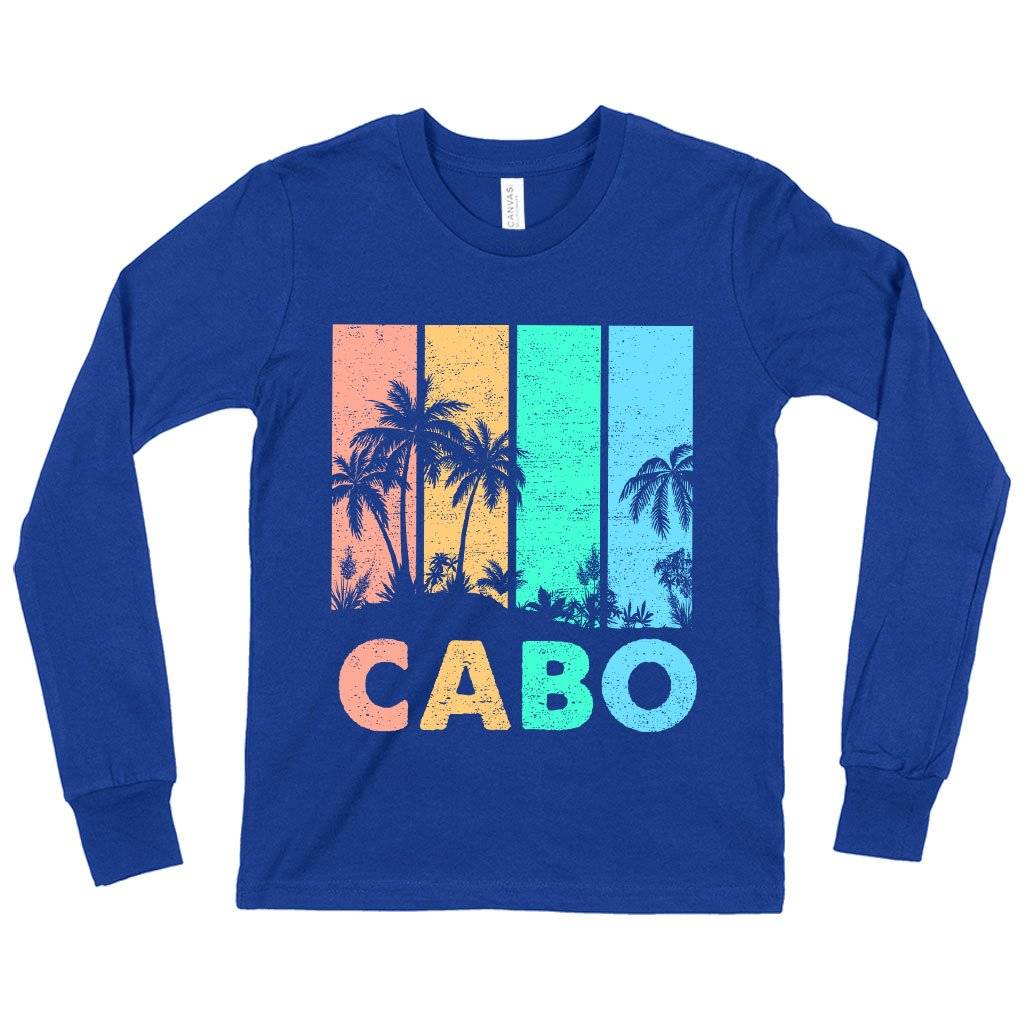 58399-e4d472.jpeg Kids' Retro Cabo Long Sleeve T-Shirt - Cabo San Lucas T-Shirts Kids & Baby Kids' Clothing Color : White|True Royal Blue|Heather Yellow Gold