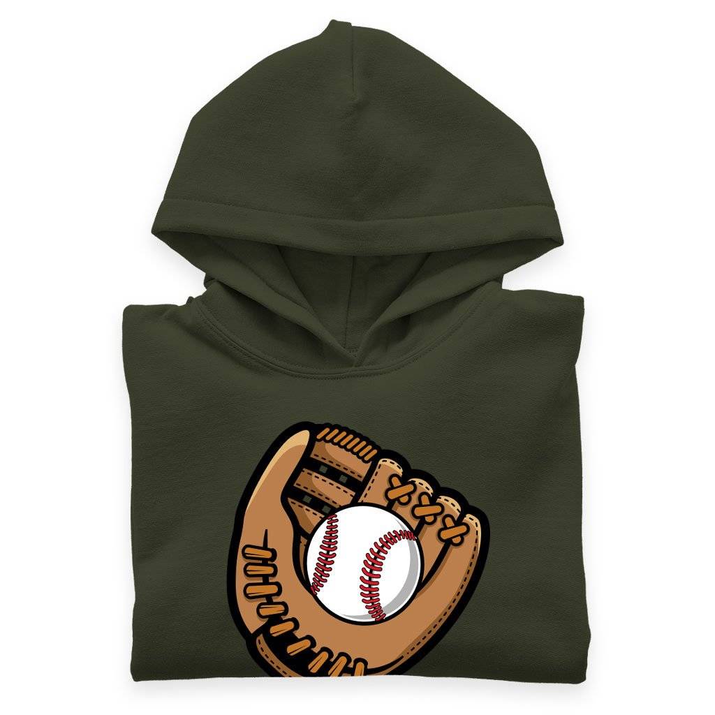 58406-bf8161.jpeg Kids' Sponge Fleece Catcher Hoodie - Baseball Hoodies Kids & Baby Kids' Clothing Color : Military Green|Black|Athletic Heather